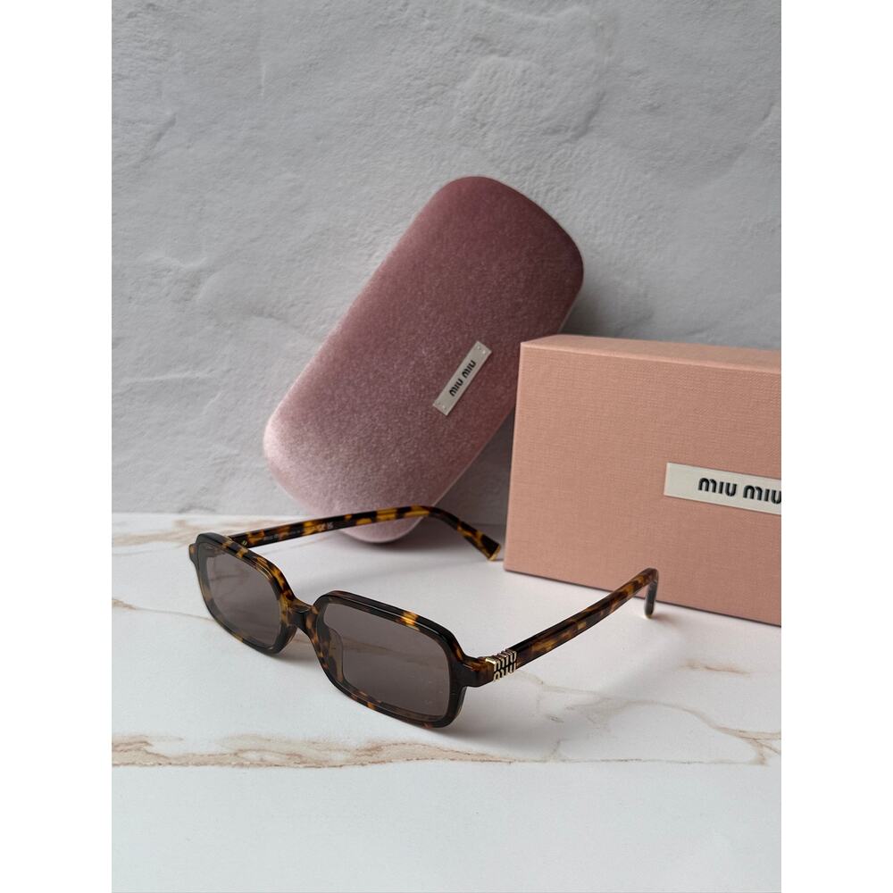 NEW Miu Miu MU11ZS Brown Havana Sunglasses $518 - Picture 5 of 9